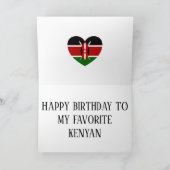Kenya Flag Patriotic Birthday Kaart (Binnen)