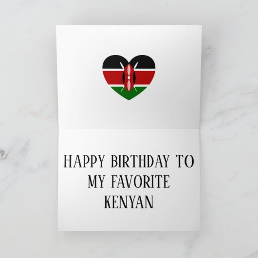 Kenya Flag Patriotic Birthday Kaart (Binnen)