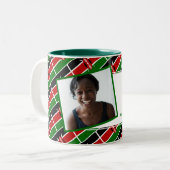 KENYA FLAG Photo Template Voeg Jouw tekst toe Tweekleurige Koffiemok (Voorkant links)
