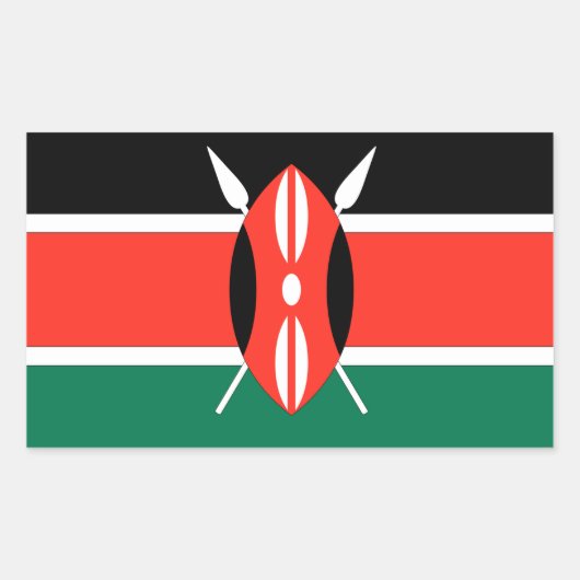 Kenya Flag Rechthoekige Sticker (Voorkant)