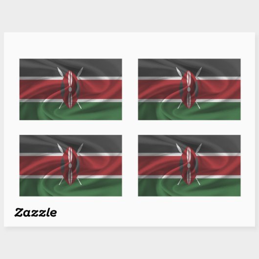 Kenya Flag Rechthoekige Sticker (Vel)