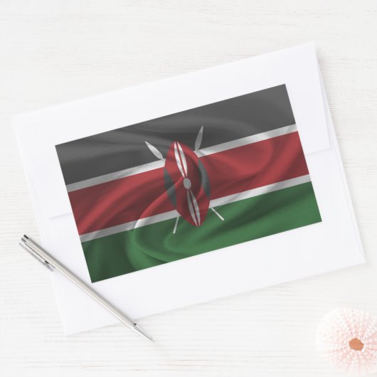 Kenya Flag Rechthoekige Sticker (Envelop)