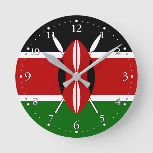 Kenya Flag Ronde Klok (Voorkant)