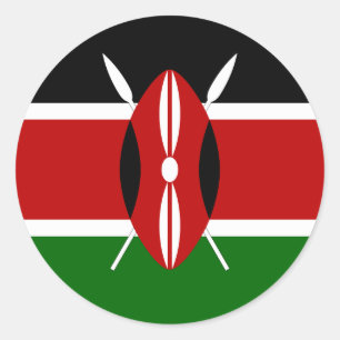 Kenya Flag Ronde Sticker