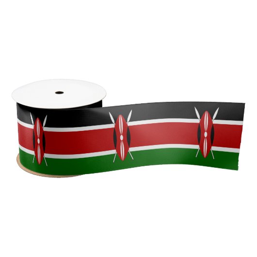 Kenya Flag Satijnen Lint (Spoel)