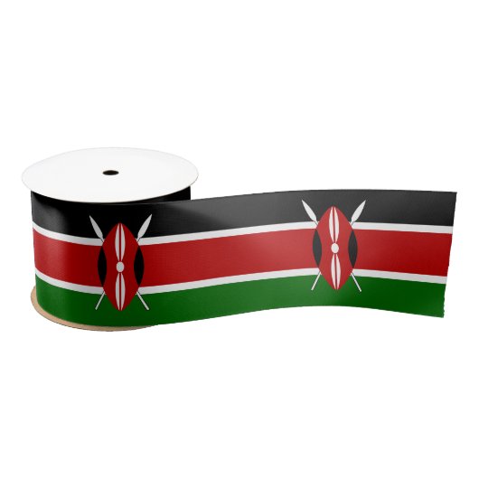 Kenya Flag Satijnen Lint (Spoel)