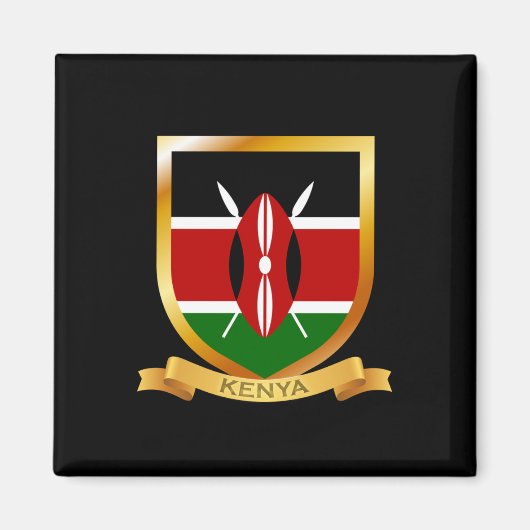 Kenya Flag Shield Magneet (Voorkant)