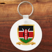 Kenya Flag Shield Sleutelhanger (Voorkant)