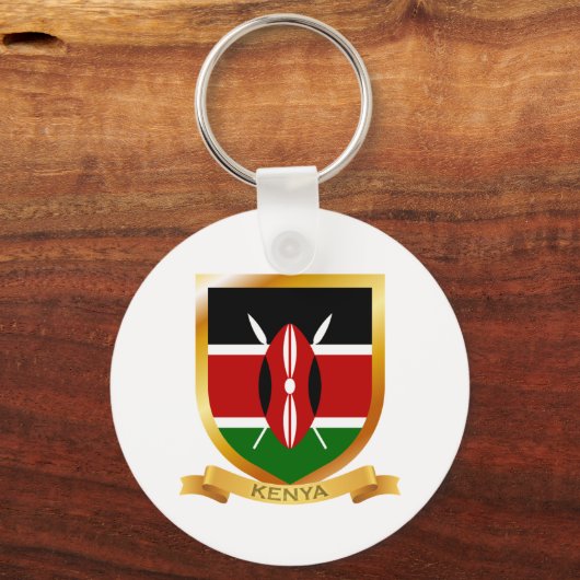 Kenya Flag Shield Sleutelhanger (Voorkant)
