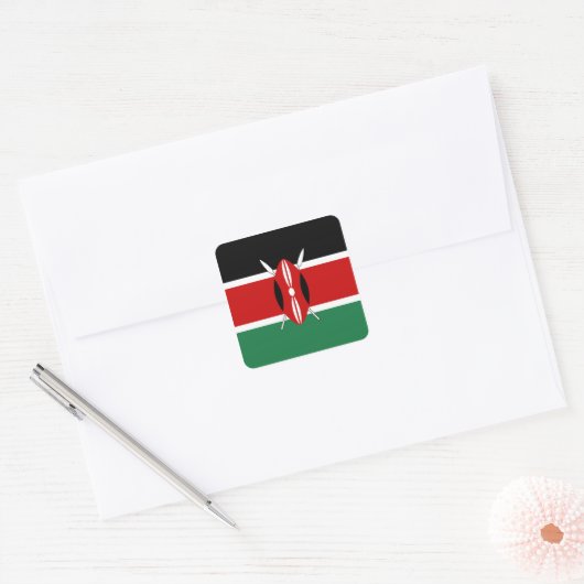 Kenya Flag Sticker (Envelop)