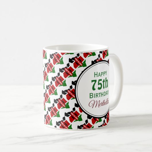 KENYA FLAG Stylish Gepersonaliseerd de scriptie 'B Koffiemok (Voorkant rechts)