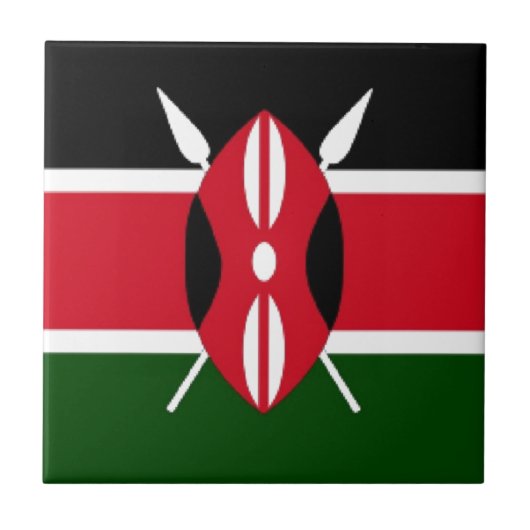 Kenya Flag Tegeltje (Voorkant)