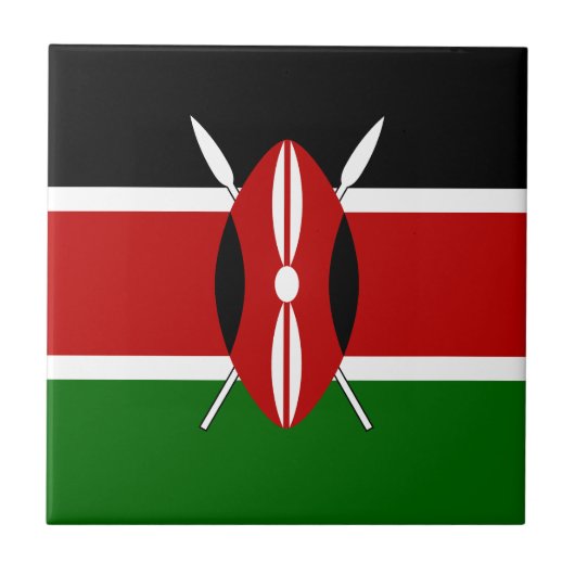 Kenya Flag Tegeltje (Voorkant)