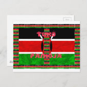 Kenya Flag Tuko Pamoja Briefkaart (Voorkant / Achterkant)