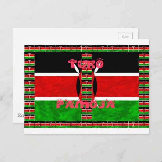 Kenya Flag Tuko Pamoja Briefkaart (Voorkant / Achterkant)