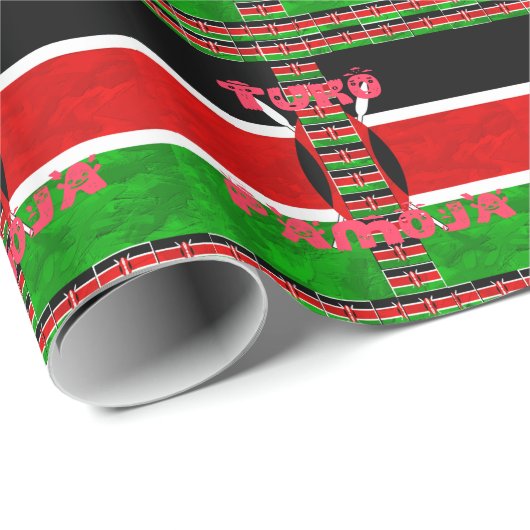 Kenya Flag Tuko Pamoja Cadeaupapier (Rol Hoek)