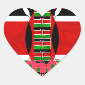 Kenya Flag Tuko Pamoja Hart Sticker (Voorkant)