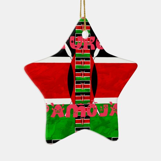 Kenya Flag Tuko Pamoja Keramisch Ornament (Rechts)