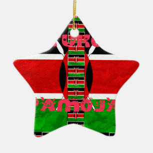 Kenya Flag Tuko Pamoja Keramisch Ornament