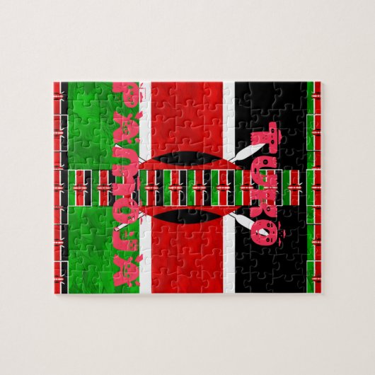 Kenya Flag Tuko Pamoja Legpuzzel (Horizontaal)