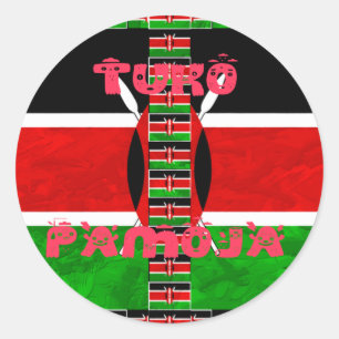Kenya Flag Tuko Pamoja Ronde Sticker