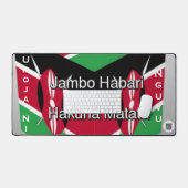 Kenya Flag Umoja ni Nguvu | Customizable Anti-Slip Bureaumat (Keyboard & Muis)