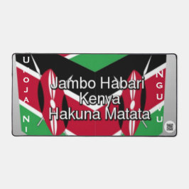 Kenya Flag Umoja ni Nguvu | Customizable Anti-Slip Bureaumat