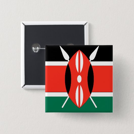 Kenya Flag Vierkante Button 5,1 Cm (Voorkant /achterkant)