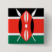 Kenya Flag Vierkante Button 5,1 Cm (Voorkant)