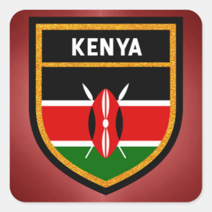 Kenya Flag Vierkante Sticker