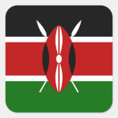 Kenya Flag Vierkante Sticker (Voorkant)