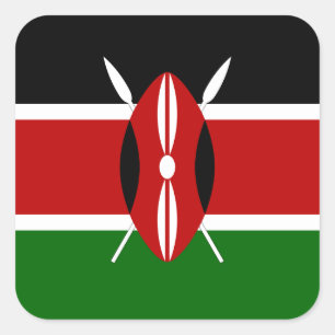 Kenya Flag Vierkante Sticker