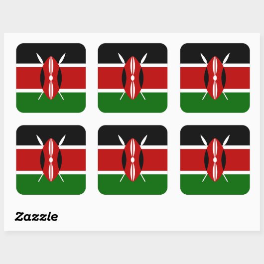 Kenya Flag Vierkante Sticker (Vel)