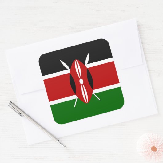 Kenya Flag Vierkante Sticker (Envelop)
