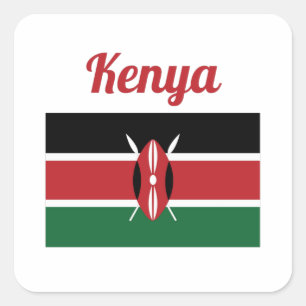 Kenya Flag Vierkante Sticker
