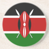Kenya Flag Zandsteen Onderzetter (Voorkant)