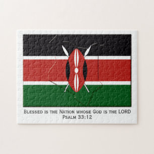KENYA   Gezegende natie   KENYAN FLAG Legpuzzel