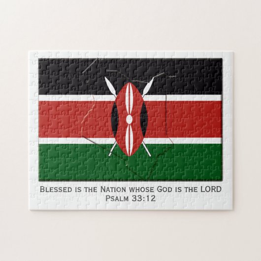 KENYA | Gezegende natie | KENYAN FLAG Legpuzzel (Horizontaal)