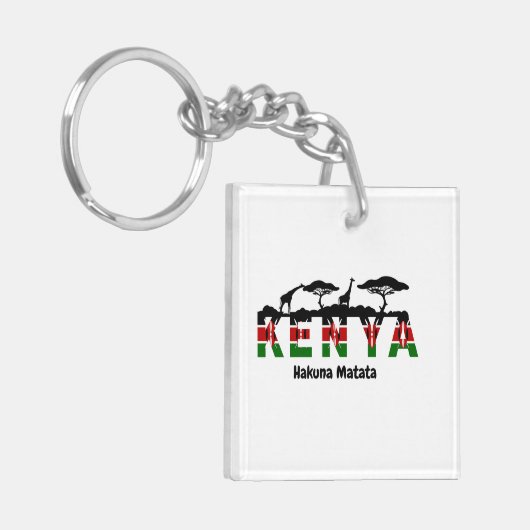 Kenya Hakuna Matata Acrylic Keychain. Sleutelhanger (Voorkant Links)