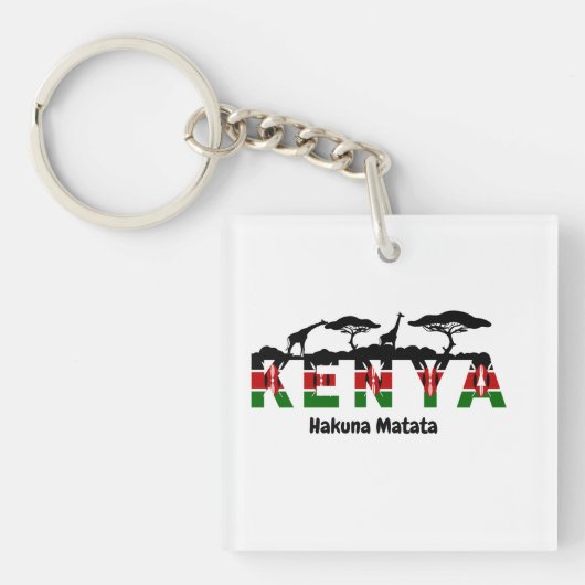 Kenya Hakuna Matata Acrylic Keychain. Sleutelhanger (Voorkant)