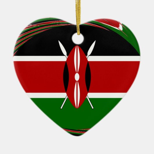 Kenya Hakuna Matata Black Red Green Keramisch Ornament (Voorkant)