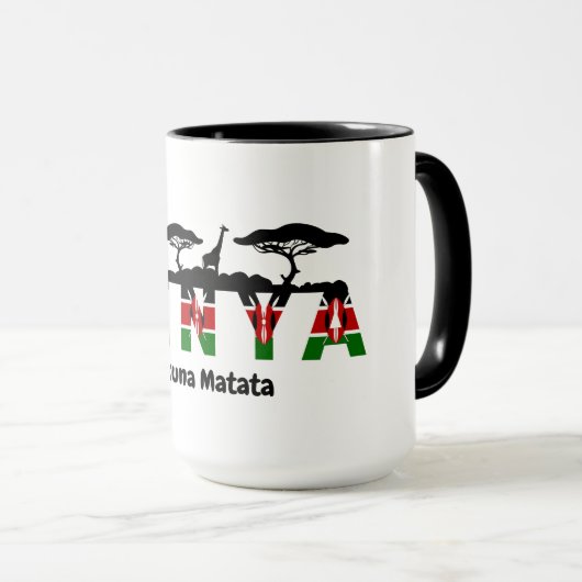Kenya Hakuna Matata Coffee Mug: African Decor Mok (Voorkant rechts)