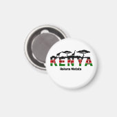 Kenya Hakuna Matata Fridge Magnet. Magneet (Voorkant / Achterkant)