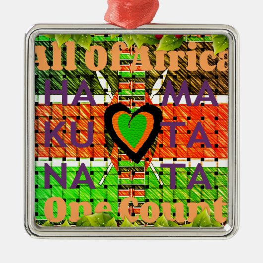 Kenya Hakuna Matata Metalen Ornament (Voorkant)