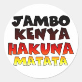 Kenya Hakunamatata Ronde Sticker (Voorkant)