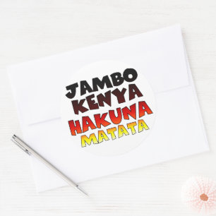 Kenya Hakunamatata Ronde Sticker