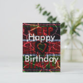 Kenya Happy Birthday Rasta-kleuren Tekst Briefkaart (Staand voorkant)