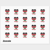 Kenya Heart Flag Ronde Sticker (Vel)