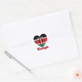Kenya Heart Flag Ronde Sticker (Envelop)
