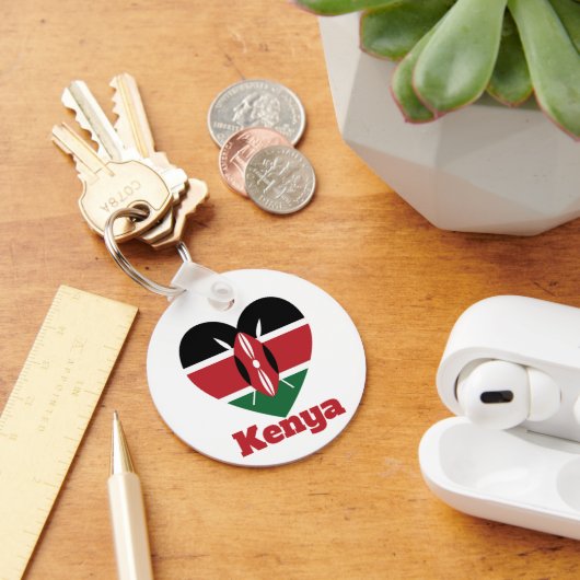 Kenya Heart Flag Sleutelhanger (Bureau)